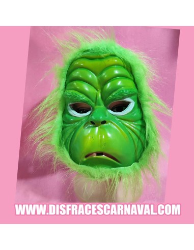 MASCARA EL GRINCH PLASTICO CON DACHA VERDE