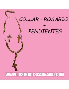 COLLAR ROSARIO + PENDIENTES MONJA