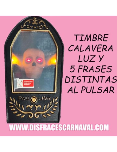 TIMBRE PUERTA CON ESPEJO, LUZ Y 5 FRASES