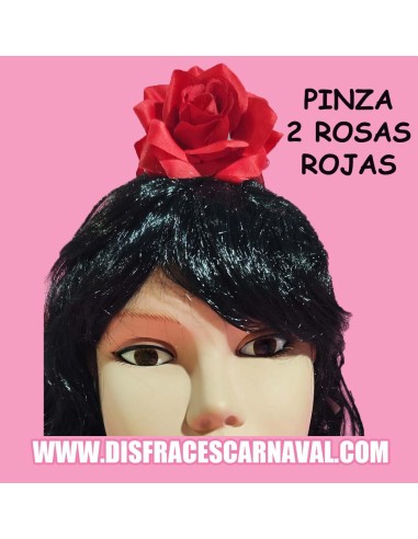 PAR ROSAS "ROJAS" CON PINZA MEDIANAS