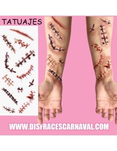 TATUAJES CICATRICES PLANTILLA 30x13cm