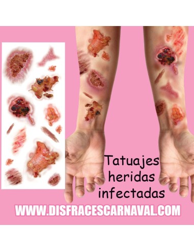 TATUAJES HERIDAS INFECTADAS PLANTILLA 30x13cm