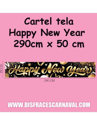 CARTEL HAPPY NEW YEAR TELA 290x50cm