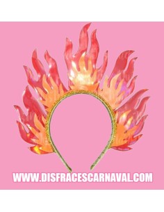 DIADEMA FUEGO PPLASTICO BRILLANTE LLAMARADAS