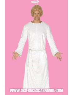 ANGEL TUNICA BLANCA DE TERCIOPELO CON CORDÓN Y HALO