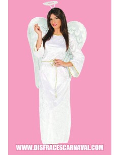 ANGELITA TUNICA BLANCA DE TERCIOPELO CON CORDÓN Y HALO