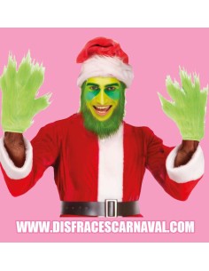 GUANTES EL GRINCH PELO VERDE ADULTO
