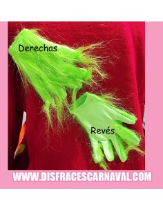 GUANTES EL GRINCH PELO VERDE INFANTILES