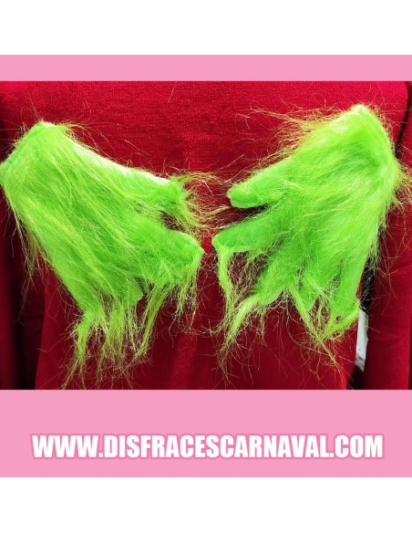 GUANTES EL GRINCH PELO VERDE INFANTILES