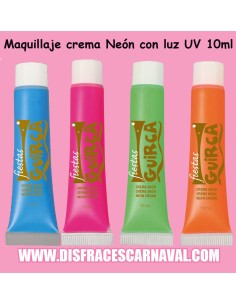 TUBO MAQUILLAJE CREMA FLIDO NEON FLUOR LUZ UV 10ml