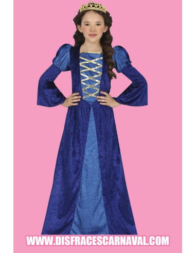 DAMA MEDIEVAL CRUCETA TONOS AZULES