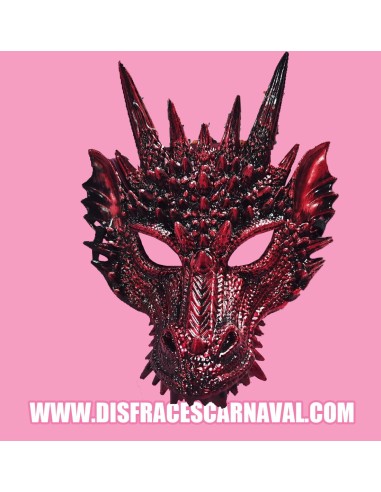 MASCARA DRAGON ROJO PLÁSTICO DURO