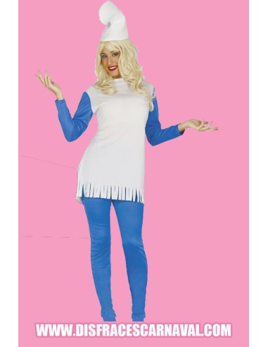 PITUFINA ADULTA : VESTIDO + PANTALÓN+ GORRO