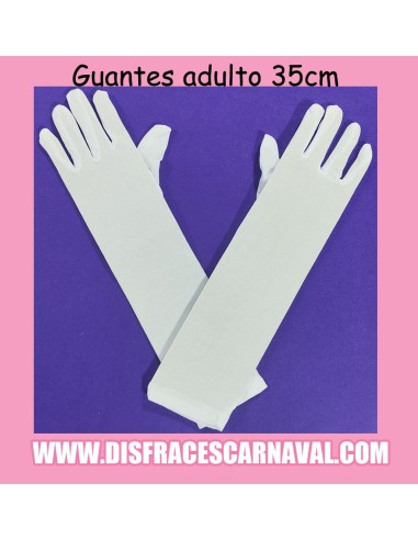 PAR GUANTES LARGOS 35CM BLANCOS AD