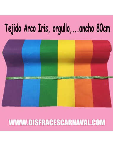 Tejido al corte BANDERA ARCOIRIS. Ancho 80cm