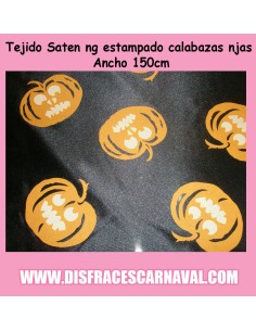 Tejido al corte Saten Ng con calabazas njas estampadas 150cm