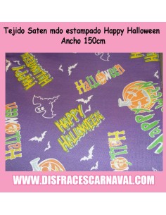 Tejido al corte Saten Mdo letras halloween 150cm