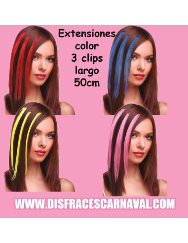 EXTENSIONES LISAS 3 CLIPS COLORES 50cm