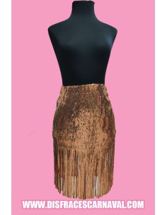 MINIFALDA LENTEJUELAS FLECADA COBRE "TINA TURNER"