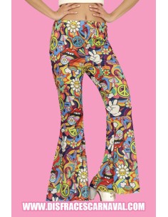 PANTALON CAMPANA HIPPIE ESTAMPADO PAZ