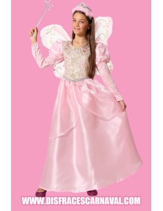 HADA MADRINA ROSA LARGO con ALAS