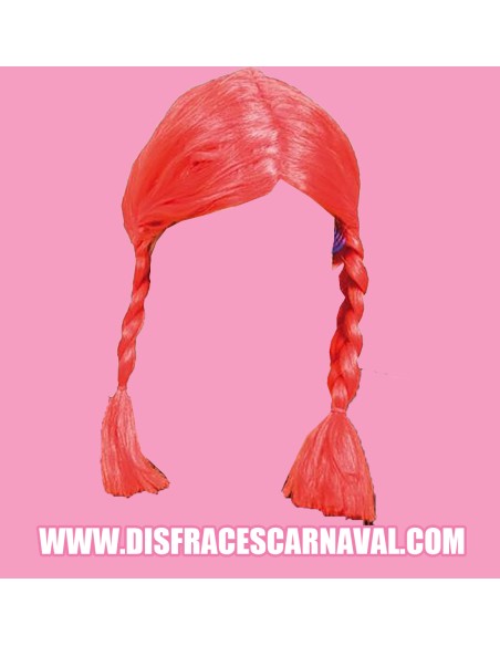 Peluca 2 trenzas Roja Obelix