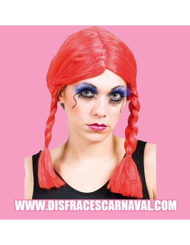 Peluca 2 trenzas Roja Obelix