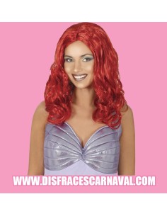 MELENA ARIEL ROJA ONDAS SIN FLEQUILLO