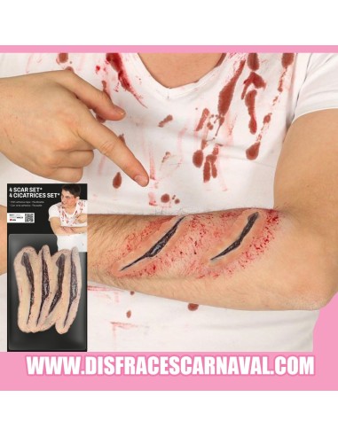 CICATRICES LATEX 4uds ARAÑAZOS