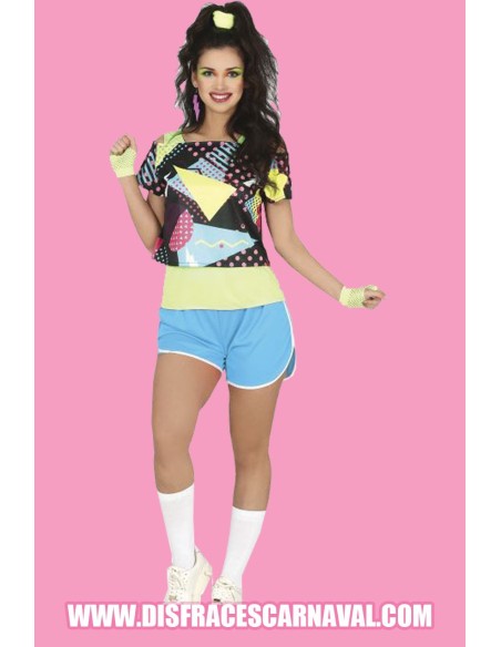 CHICA GIMNASTA Años80s CAMISETA + SHORT + TOP
