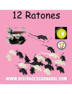 RATONES GOMA 12uds  4x2cm NG-FLUOR