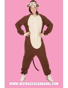 MONO PIJAMERO MARRON Y CAMEL