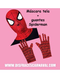 MASCARA TELA SPIDERMAN AD + GUANTES