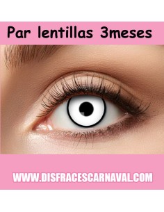 PAR LENTILLAS BLANCAS CON BORDE NEGRO WHITE MANSON 3meses...