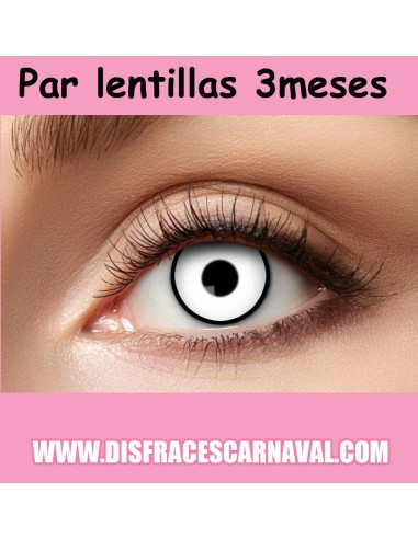 PAR LENTILLAS BLANCAS CON BORDE NEGRO WHITE...