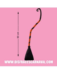 ESCOBA 90cm  DESMONTABLE CON RASO NARANJA