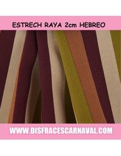 Tejido al corte ESTRECH RAYAS MRR-VD HEBREO Ancho 150cm
