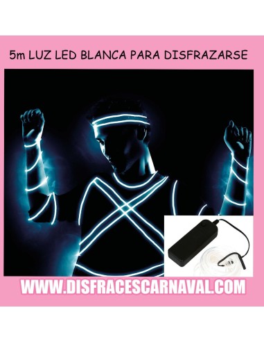 HILO LED PARA DISFRAZARSE E IRRADIAR LUZ BLANCA 5m