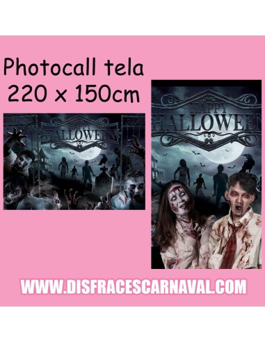 TELA PHOTOCALL 220x150cm HAPPY HALLOWEEN ZOMBIES
