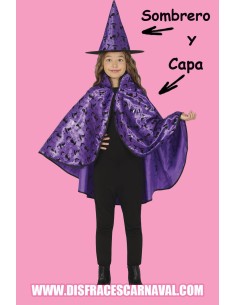 CAPA BRUJA + GORRO INFANTIL
