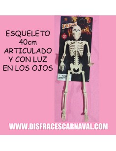 ESQUELETO ARTICULADO PLÁSTICO 40cm LUZ OJOS