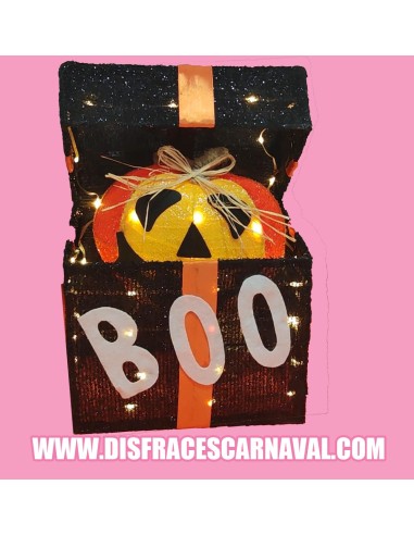 CAJA DE REGALO CALABAZA SORPRESA ILUMINADA