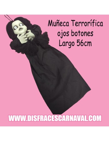 MUÑECA TERRORÍFICA OJOS BOTONES  56cm