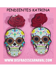 PAR PENDIENTES CALAVERAS KATRINA 5cm