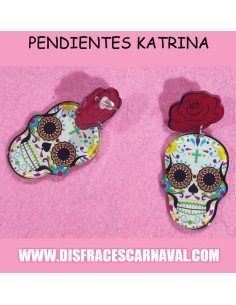 PAR PENDIENTES CALAVERAS KATRINA 5cm 2