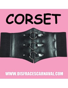 CORPIÑO / CORSET ALTURA 17cm NEGRO CON 3 AROS