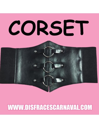 CORPIÑO / CORSET ALTURA 17cm NEGRO CON 3 AROS