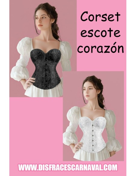 CORSET ESCOTE CORAZÓN BL/NG