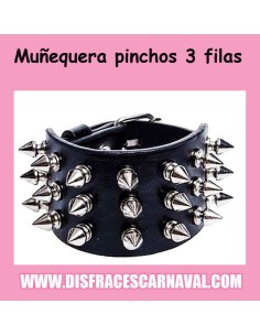 MUÑEQUERA PUNK 3 filas pinchos