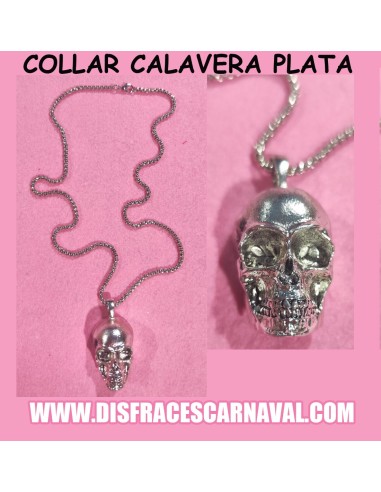 CADENA CON CRANEO PLATA